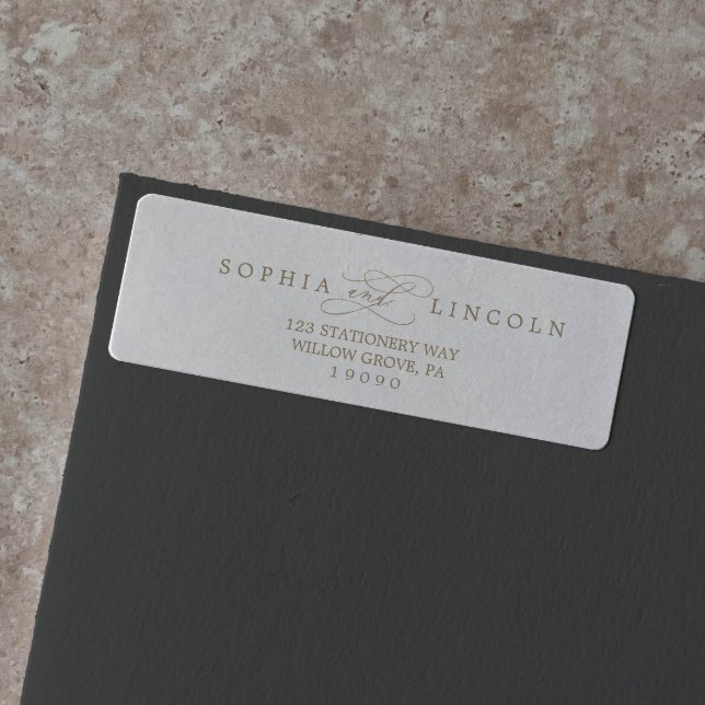 Romantic Gold Calligraphy Return Address Label (Creator Uploaded)