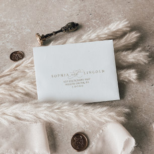 Romantic Gold Calligraphy RSVP Envelope