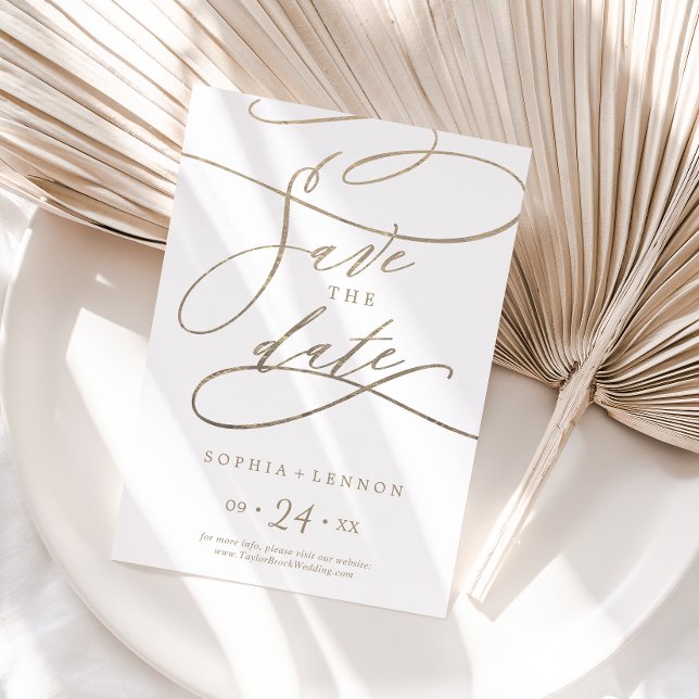 Romantic Gold Calligraphy Save The Date (Creator Uploaded)
