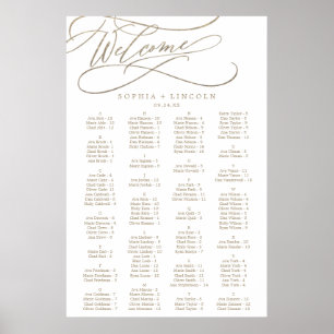 Romantic Gold Calligraphy Seating Chart