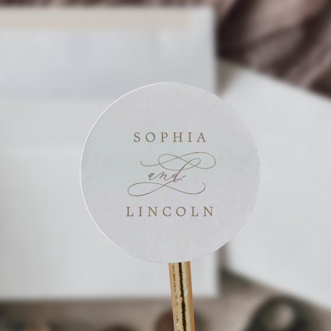 Romantic Gold Calligraphy Wedding Envelope Seals (Creator Uploaded)
