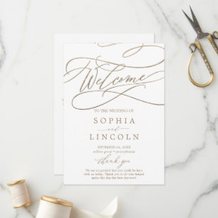 Romantic Gold Calligraphy Wedding Program