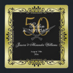 Romantic Gold Decorative Framed 50th Wedding Square Wall Clock<br><div class="desc">Beautiful, glamourous trendy, modern, romantic and sophisticated design for couple's 50th wedding anniversarys. Elegant and glamourous fifty years anniversary. With a glamourous background printed image of a pretty gold coloured gradient background with the same image rotated on top to give a great contrast. A delightful decorative border frame in black...</div>