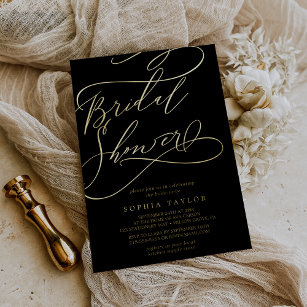 Romantic Gold Foil   Black Bridal Shower