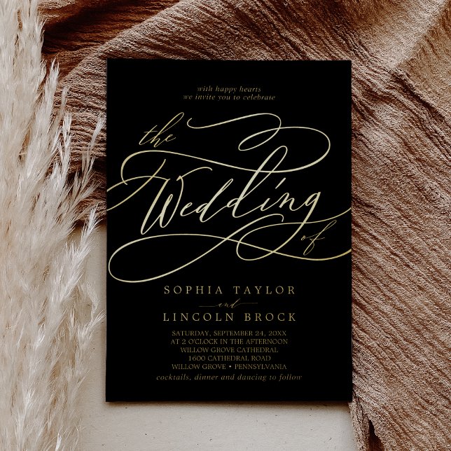 Romantic Gold Foil | Black Flourish The Wedding Of (Creator Uploaded)