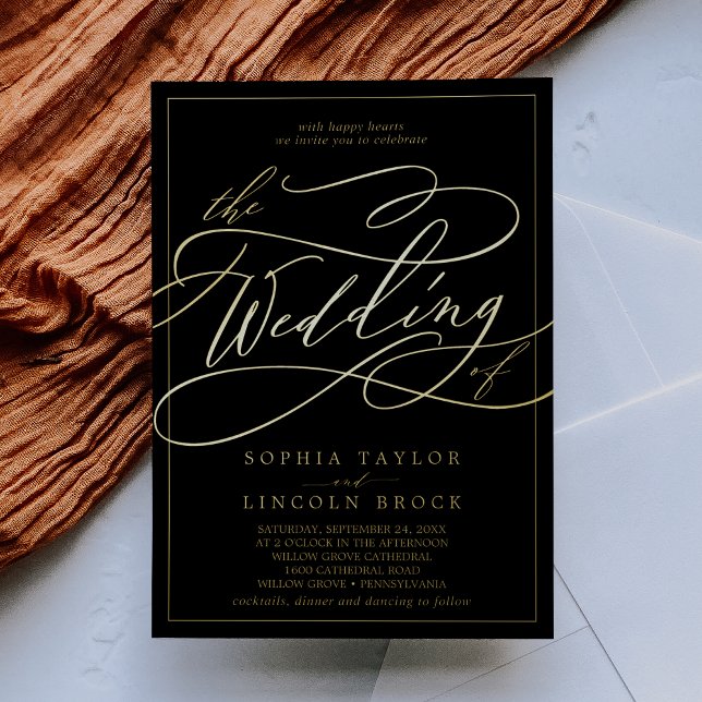 Romantic Gold Foil | Black Frame Wedding (Creator Uploaded)