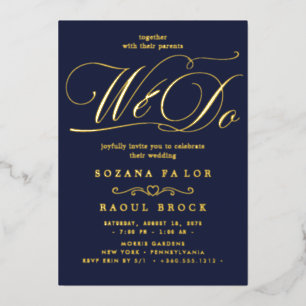 Romantic Gold Foil Emerald Flourish We Do Wedding 