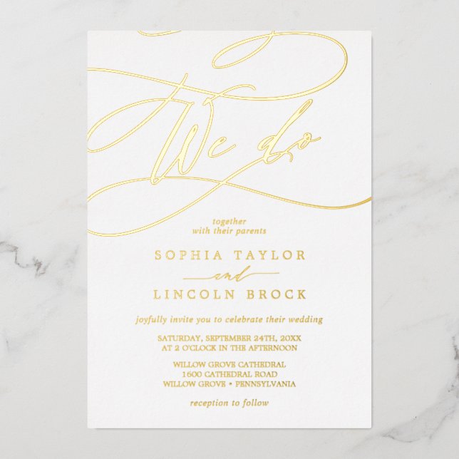 Romantic Gold Foil | Flourish We Do Wedding (Front)