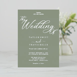 Romantic Gold Foil Sage Green Wedding
