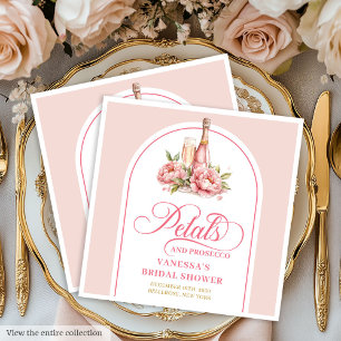 Romantic Gold Frame Petals and Prosecco Napkins