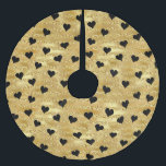 Romantic Gold Glitter Black Heart Design Christmas Brushed Polyester Tree Skirt<br><div class="desc">Enhance your Christmas Holiday Décor with a custom-made Christmas Tree Skirt.  Romantic Gold Glitter Black Heart Design Holiday Christmas Tree Skirt. Great gift idea.</div>