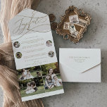 Romantic Gold Joyful Christmas Multi Photo Holiday All In One Invitation<br><div class="desc">This romantic gold joyful Christmas multi photo holiday card is the perfect simple year in review holiday greeting. The modern classic design features fancy swirls and whimsical flourishes with gorgeous elegant hand lettered faux champagne gold foil typography. Customise your seal and send trifold holiday card with 7 photos, a family...</div>