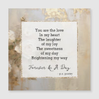 Romantic Gold White Roses Forever Poem