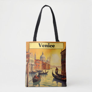 Romantic Golden Hour Venice Italy Vintage Travel Tote Bag