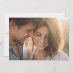Romantic Golden Minimalist Photo Invitation