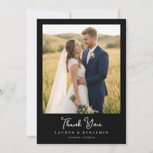Romantic Golden Natural Photo Thank You Card
