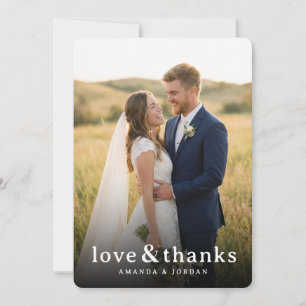 Romantic Golden Outdoor Photo Thank You Card