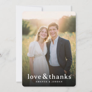 Romantic Golden Outdoor Photo Thank You Card