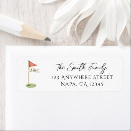 Romantic Golf Flag I Do Golf Wedding Customisable Return Address Label