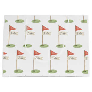 Romantic Golf Flag "I Do" Golf Wedding Favour Large Gift Bag