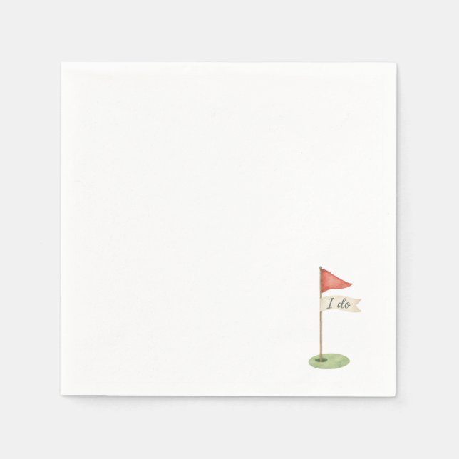 Romantic Golf Flag "I Do" Golf Wedding Favour Napkin (Front)