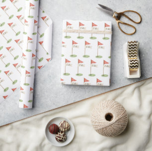 Romantic Golf Flag "I Do" Golf Wedding Favour Wrapping Paper
