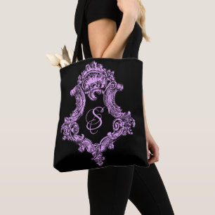 Romantic Goth Pink Monogram Tote Bag