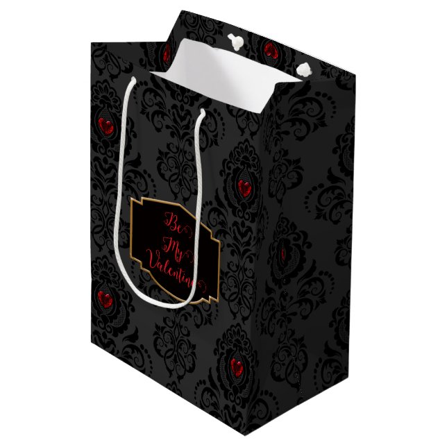 Romantic Goth Valentine  Medium Gift Bag (Front Angled)