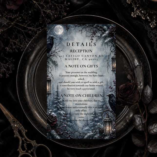 Romantic Goth Winter Wedding Enclosure Card (Creator Uploaded)