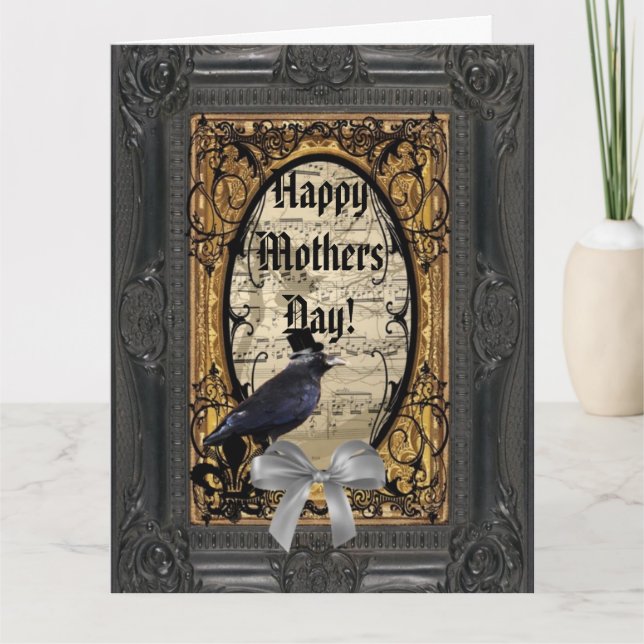 Romantic gothic crow mothers day card (Front)