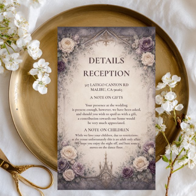 Romantic Gothic Floral Enclosure Card (Creator Uploaded)