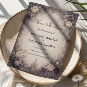 Romantic Gothic Floral Save The Date