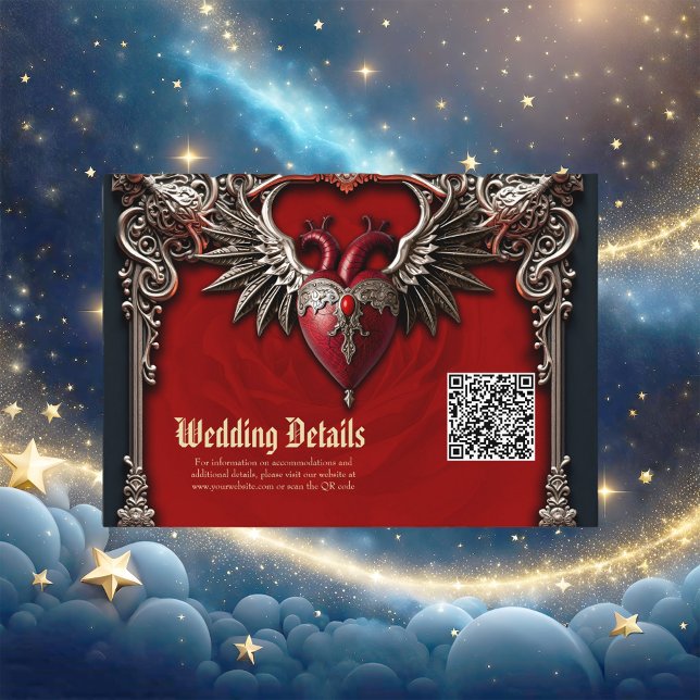 Romantic Gothic icon: heart, rose, skull. Enclosure Card (Creator Uploaded)