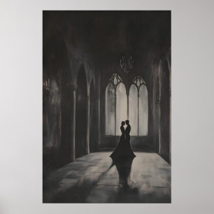 Romantic Gothic Lovers Art Printable Dark Academia Poster