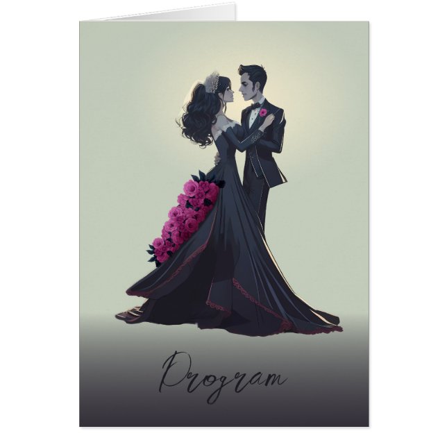 Romantic Gothic Lovers Elegant Floral Program (Front)