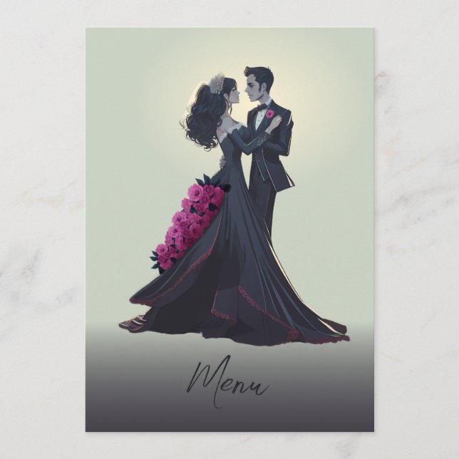 Romantic Gothic Lovers Elegant Gourmet Menu (Front)