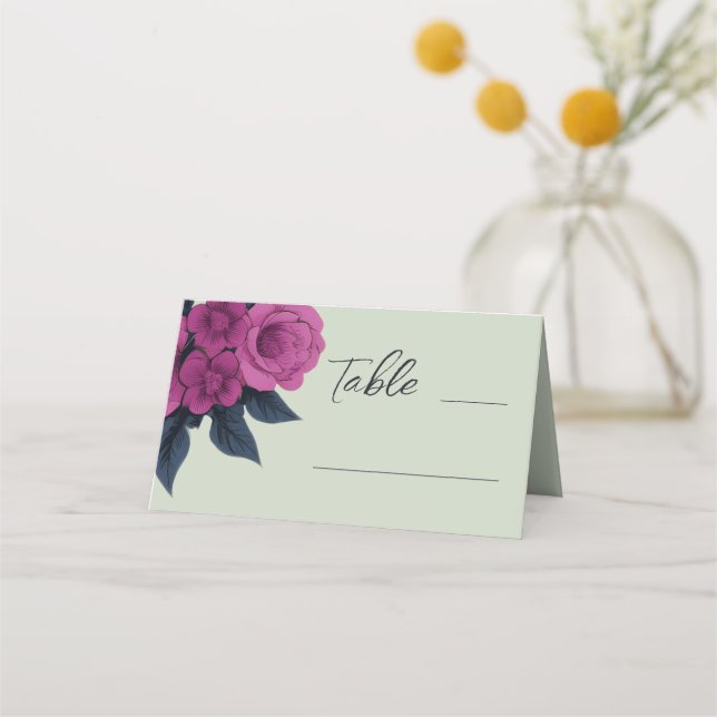 Romantic Gothic Lovers Minimal Elegant Place Card (Front)