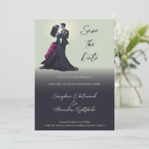 Romantic Gothic Lovers Minimal Save the Date Invitation