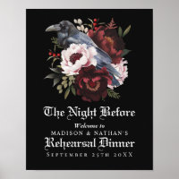 Romantic Gothic Raven Wedding Rehearsal Dinner