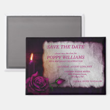 Romantic Gothic Rose & Candle Save The Date