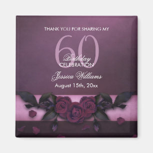 Romantic Gothic Roses & Petals Birthday Magnet
