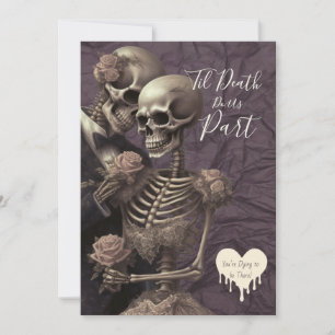 Romantic Gothic Skeleton Wedding   ’Til Death Invitation