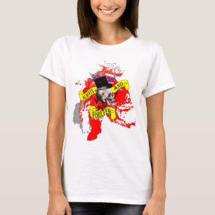 Romantic Gothic skull Valentines heart T-Shirt