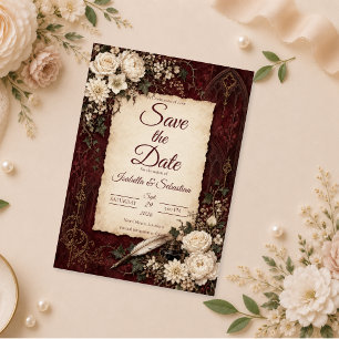 Romantic Gothic Vintage Wedding Save The Date