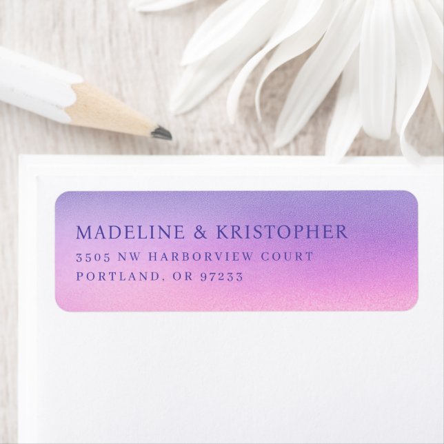Romantic Gradient Minimalist Return Address Label (Insitu)