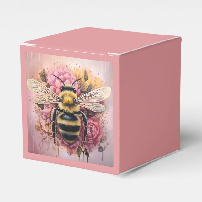 Romantic Graffiti Bee Mono-ha Style Flowery Favour Box (Front Side)