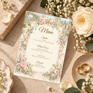 Romantic Grandmillennial Garden Wedding Menu