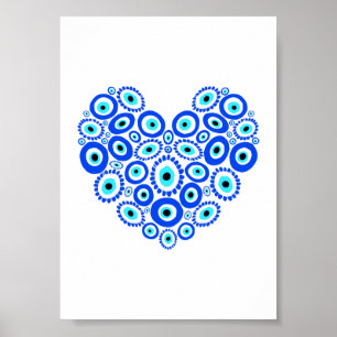 Romantic Greek Eye Symbolic Heart Poster