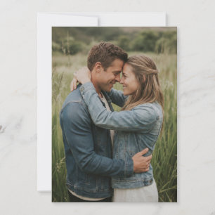 Romantic Green Denim Photo Invitation