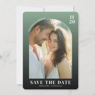 Romantic Green Elegant Photo Save The Date